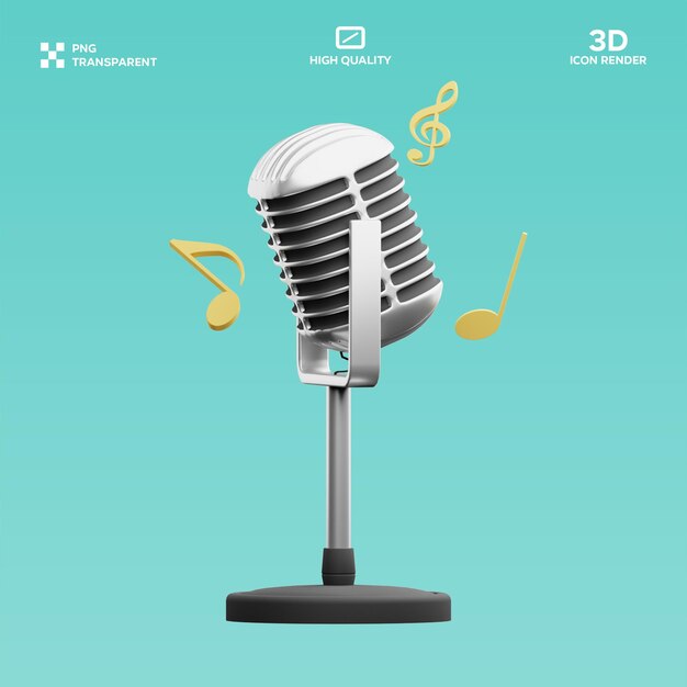 PSD Voice Singing 3D-Illustration (PSD-Stimme im Gesang in 3D)