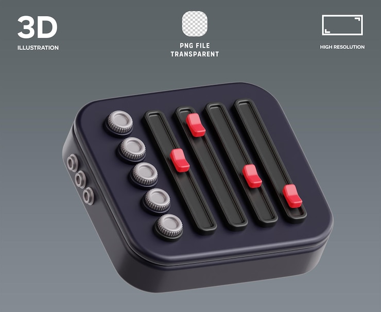 PSD psd volumen-equalizer 3d-illustration