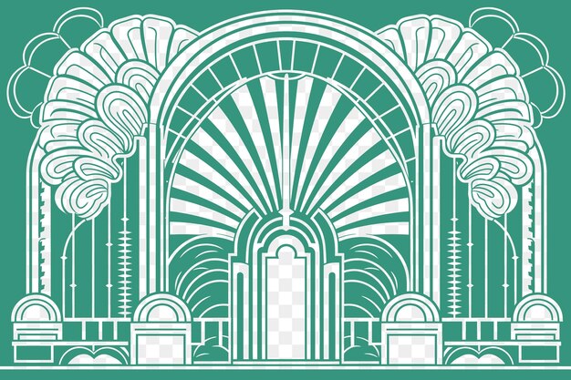 PSD psd von art deco of heaven gate schwarz-weiß farbe mono l tätowierung collage umriss png 4096px