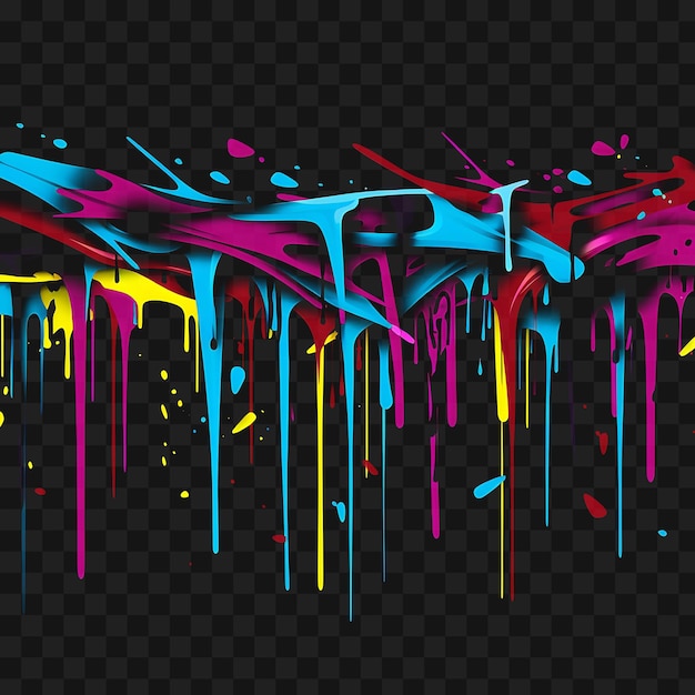 PSD psd von neon graffiti graffiti-inspirierte linien farbige tags elektrische durchsichtige clipart png 4096px