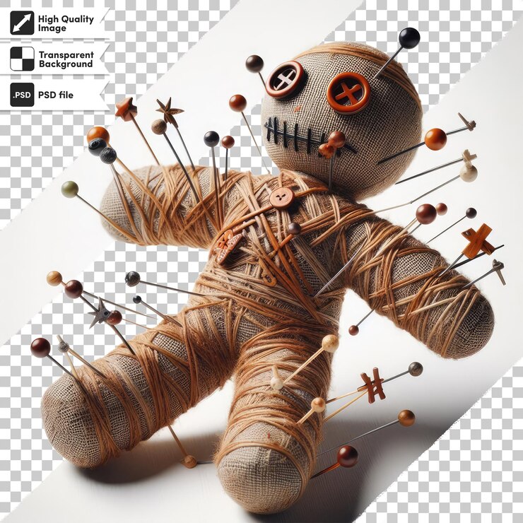 PSD psd voodoo doll magia oculta em fundo transparente com camada de máscara editável