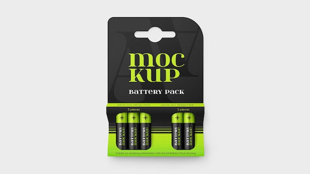 PSD psd-vorlage für ein aa-batteriepack-mockup