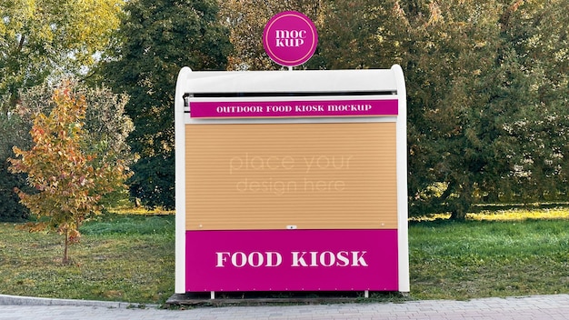 Psd-vorlage für ein outdoor-food-kiosk-modell