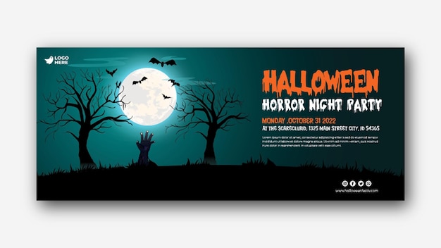PSD-Vorlage für Halloween-Party-Banner