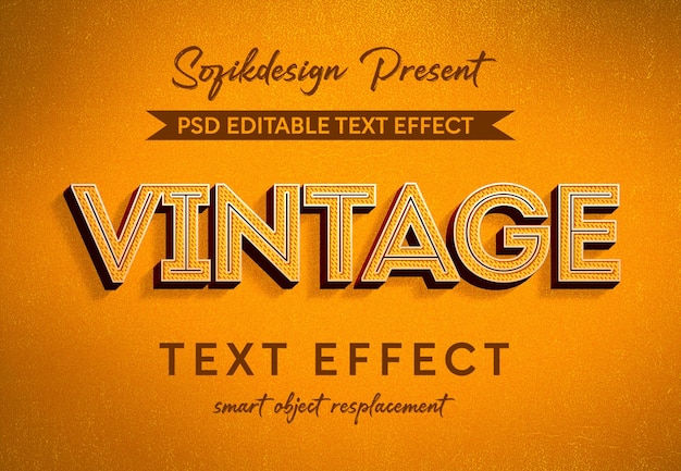 PSD psd-vorlage mit vintage-texteffekt