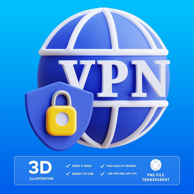 PSD psd vpn 3d illustration