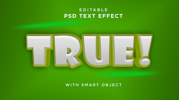 psd vrai style d'effets de texte modifiables 3d avec fond vert