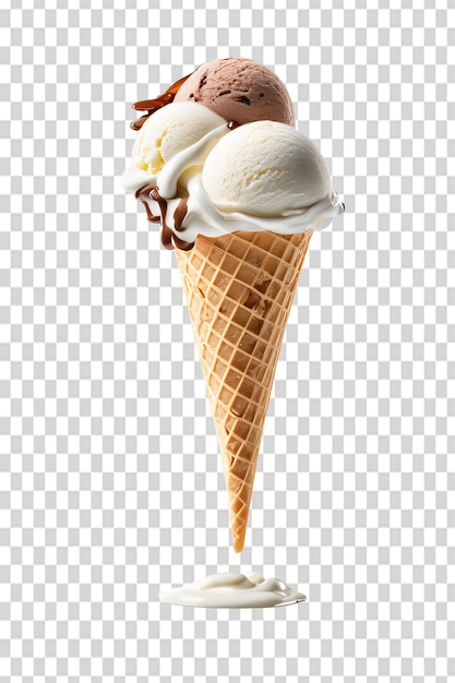 PSD psd waffle cone ice cream para un verano de dulzura