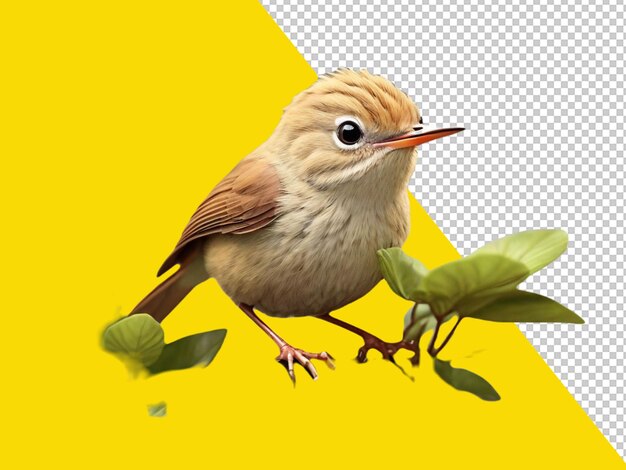 PSD psd d'un warbler le plus mignon sur un fond transparent