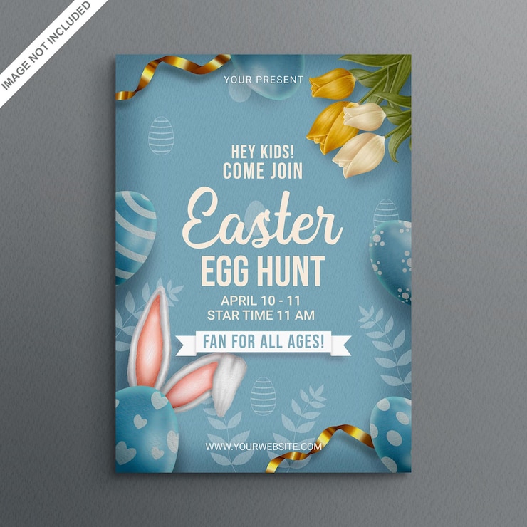 PSD psd water color easter egg hunt poster design template