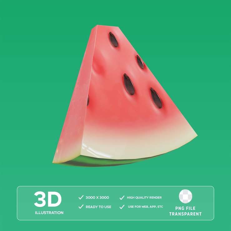 PSD psd watermelon 3d illustration