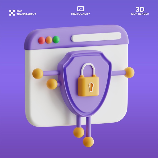 PSD-Web-Sicherheit in 3D-Illustration