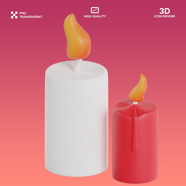 PSD Weihnachtskerzen 3D-Illustration