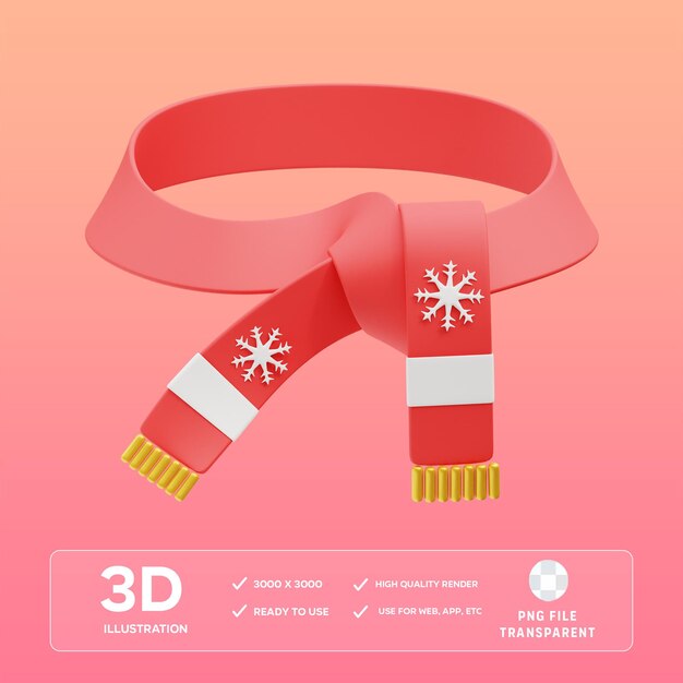 PSD Weihnachtsschal 3D-Illustration