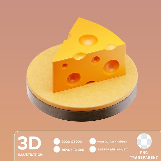 PSD psd weißer käse 3d-illustration