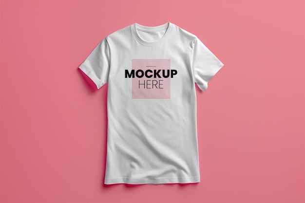PSD weißes T-Shirt Frontview-Mockup bearbeitbar