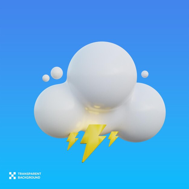 PSD Wolken und Gewitter 3D-Illustration