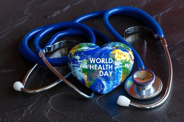 PSD psd world health day background with stethoscope