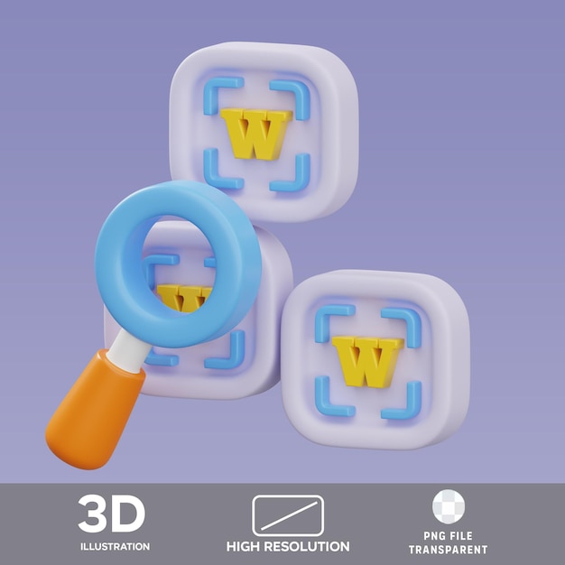 PSD-Wortwahl 3D-Illustration