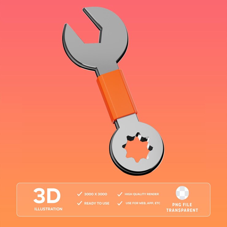 PSD psd wrench 3d illustration