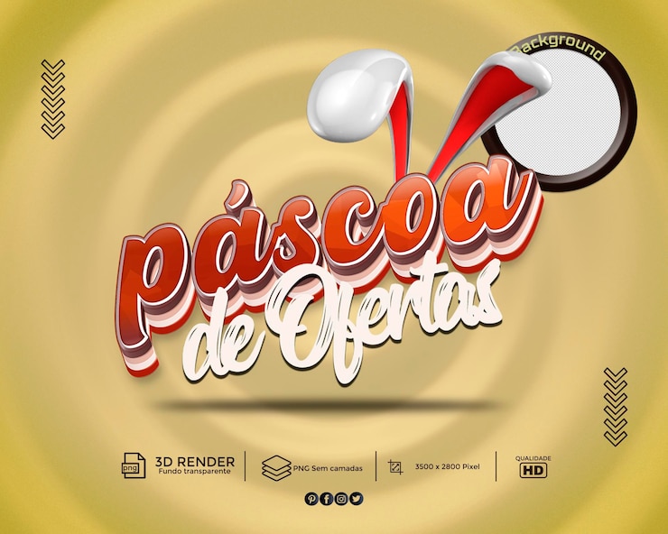 PSD psd_xto renderizado para campaña de ventas dodia da pascoa brasil