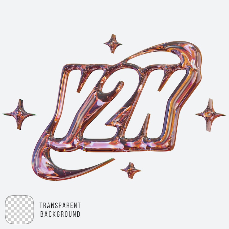 PSD psd y2k logo em dispersion glass renderização 3d