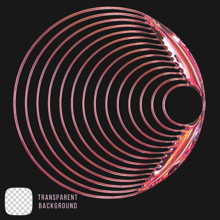 PSD psd y2k shape in dispersion glass 3d rendering