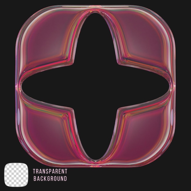 Psd y2k Sternform in Dispersionsglas 3D-Rendering