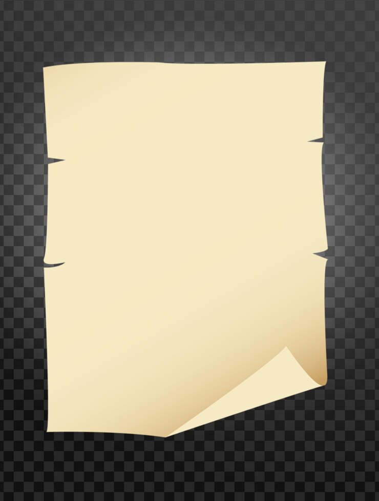 PSD psd yellow paper isolated on transparent background