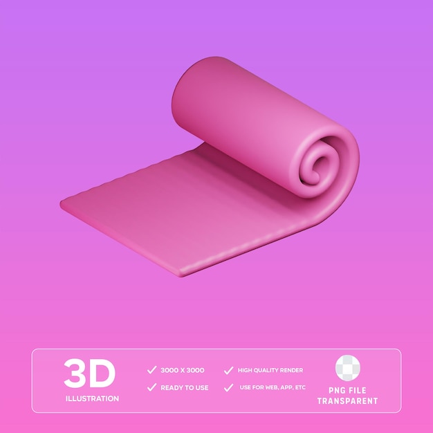 PSD-Yoga-Mat 3D-Illustration