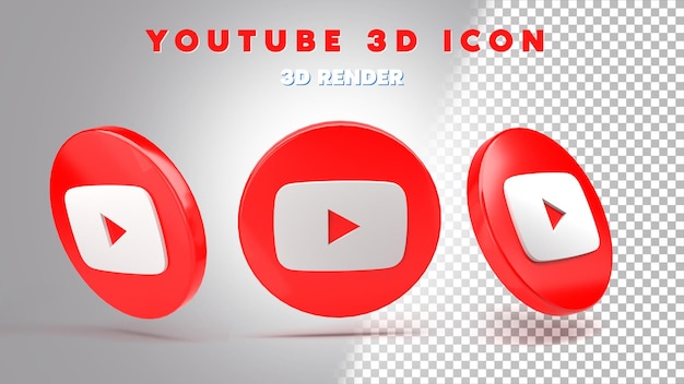 Psd youtube icono 3d render