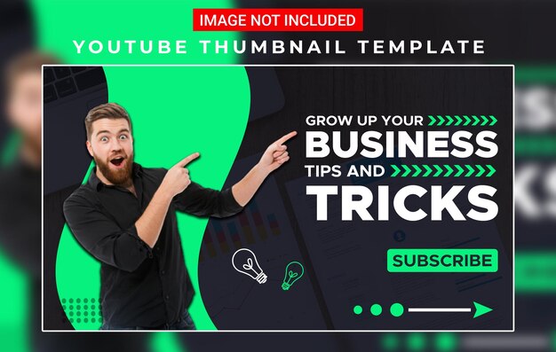 Psd Youtube vídeo miniatura design para negócios dicas e truques vídeo totalmente editável