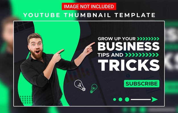 PSD psd youtube vídeo miniatura design para negócios dicas e truques vídeo totalmente editável