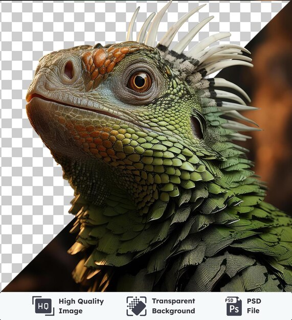 Psd con zoólogo fotográfico realista transparente el comportamiento animal del lagarto