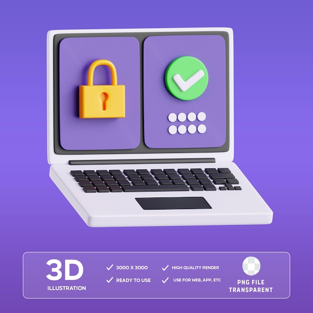 PSD-Zugriff gewährte 3D-Illustration