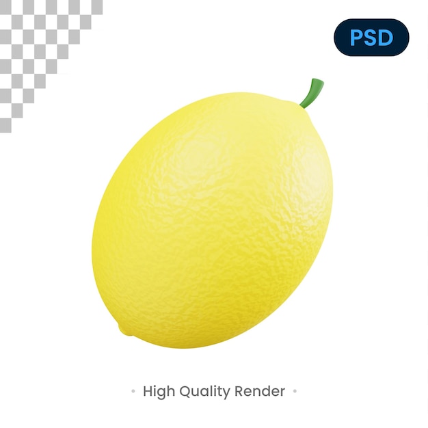 Psd2 premium ícone 3d limão