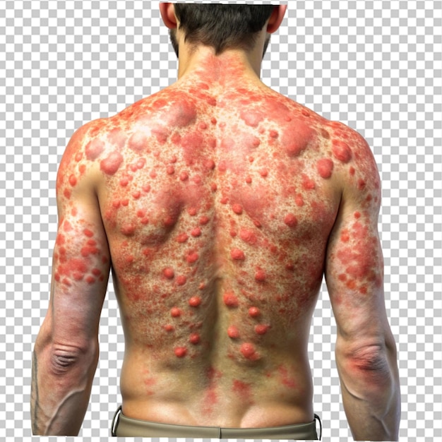 psoriasis en un fondo transparente