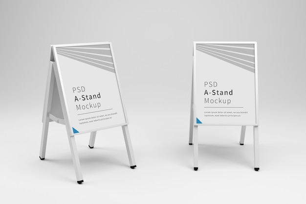 Pubblicità bianca un mockup di stand