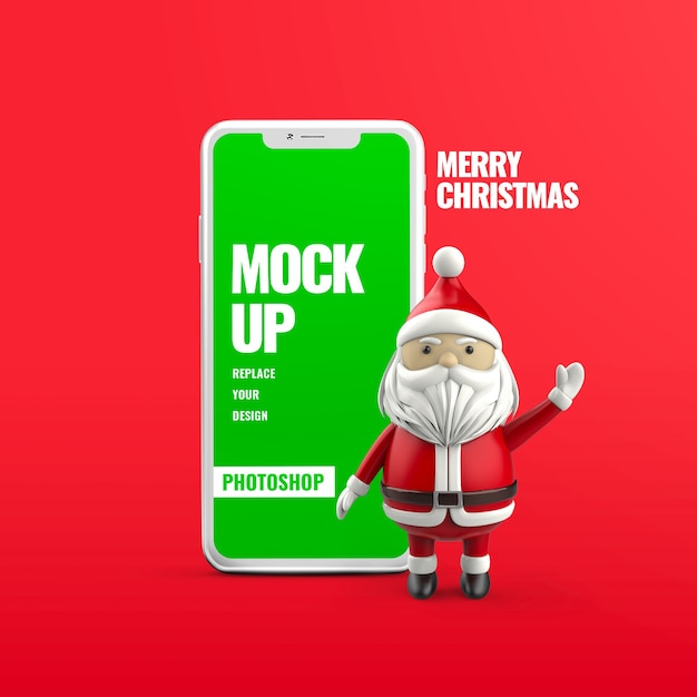 Pubblicità dello smartphone di Natale isolata