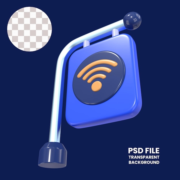Public WiFi Hotspot 3D Illustration Icon