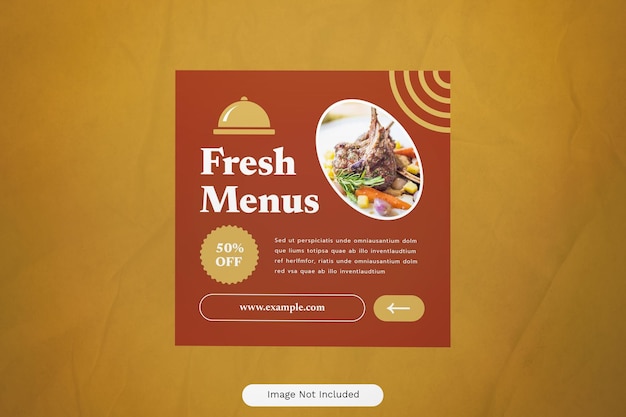 Publicação 13 da promoção de comida bege flat design no instagram