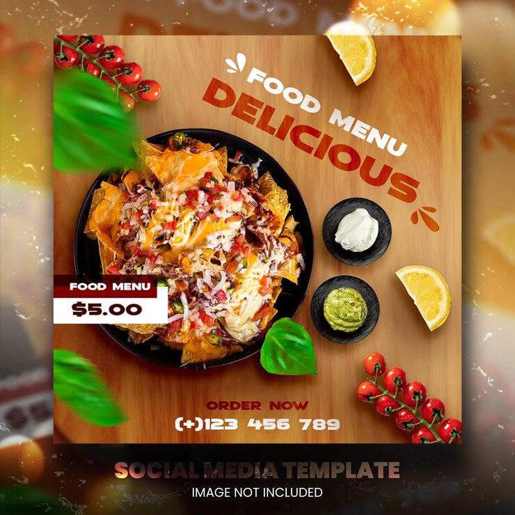 PSD publicação de comida latino-americana nas redes sociais