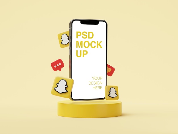 Publicação De Mídia Social Do Logotipo Do Snapchat Na Maquete Do.