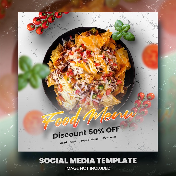 PSD publicación de comida latinoamericana redes sociales