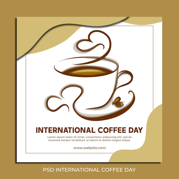 PSD publicación del día internacional del café psd