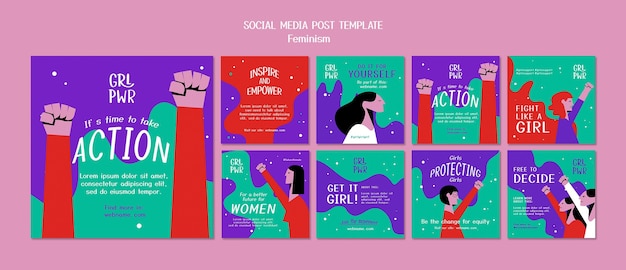 Publicación de feminismo en redes sociales