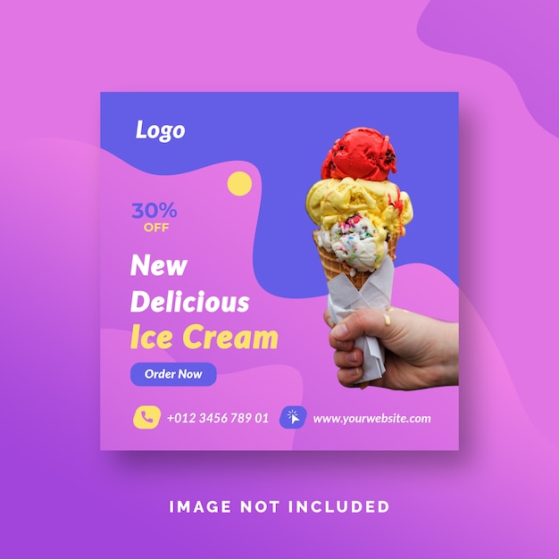 PSD publicación de helados en redes sociales