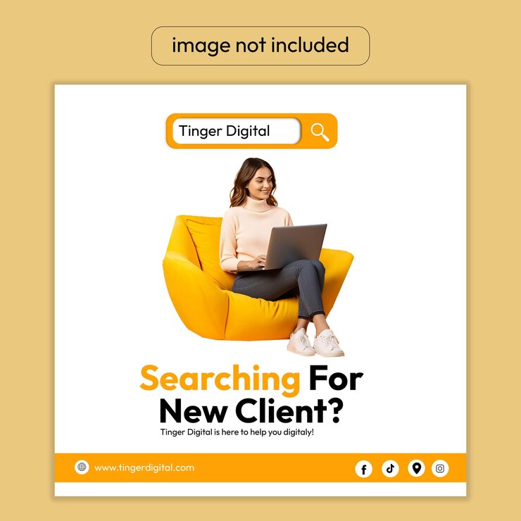Publicación de Instagram de la agencia de marketing digital y plantilla de banner de redes sociales
