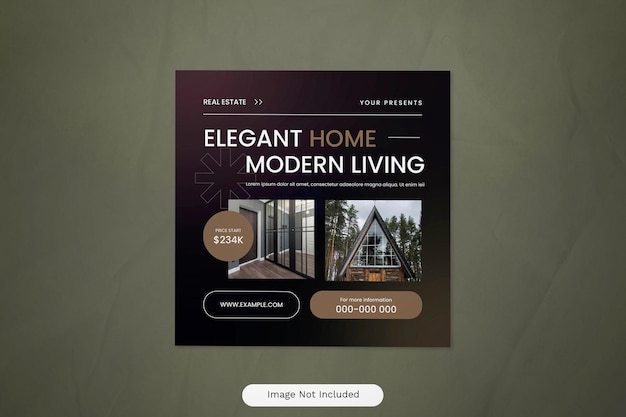 PSD publicación de instagram de black gradient real estate