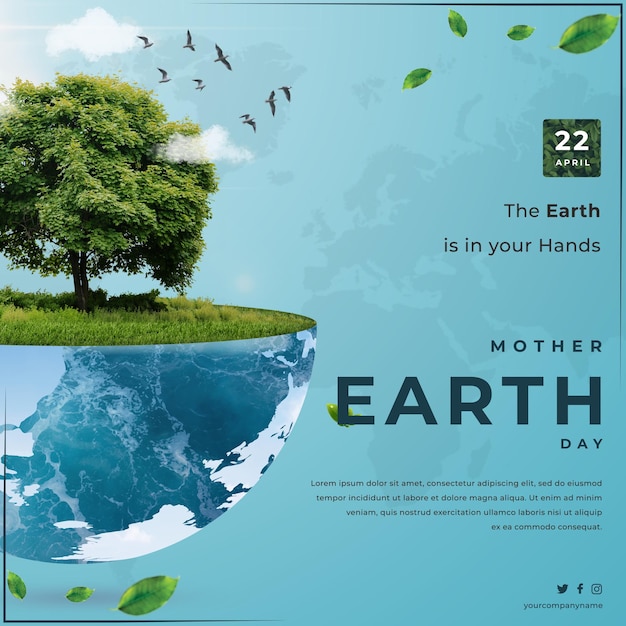 Publicación de instagram para la celebración del día de la madre tierra